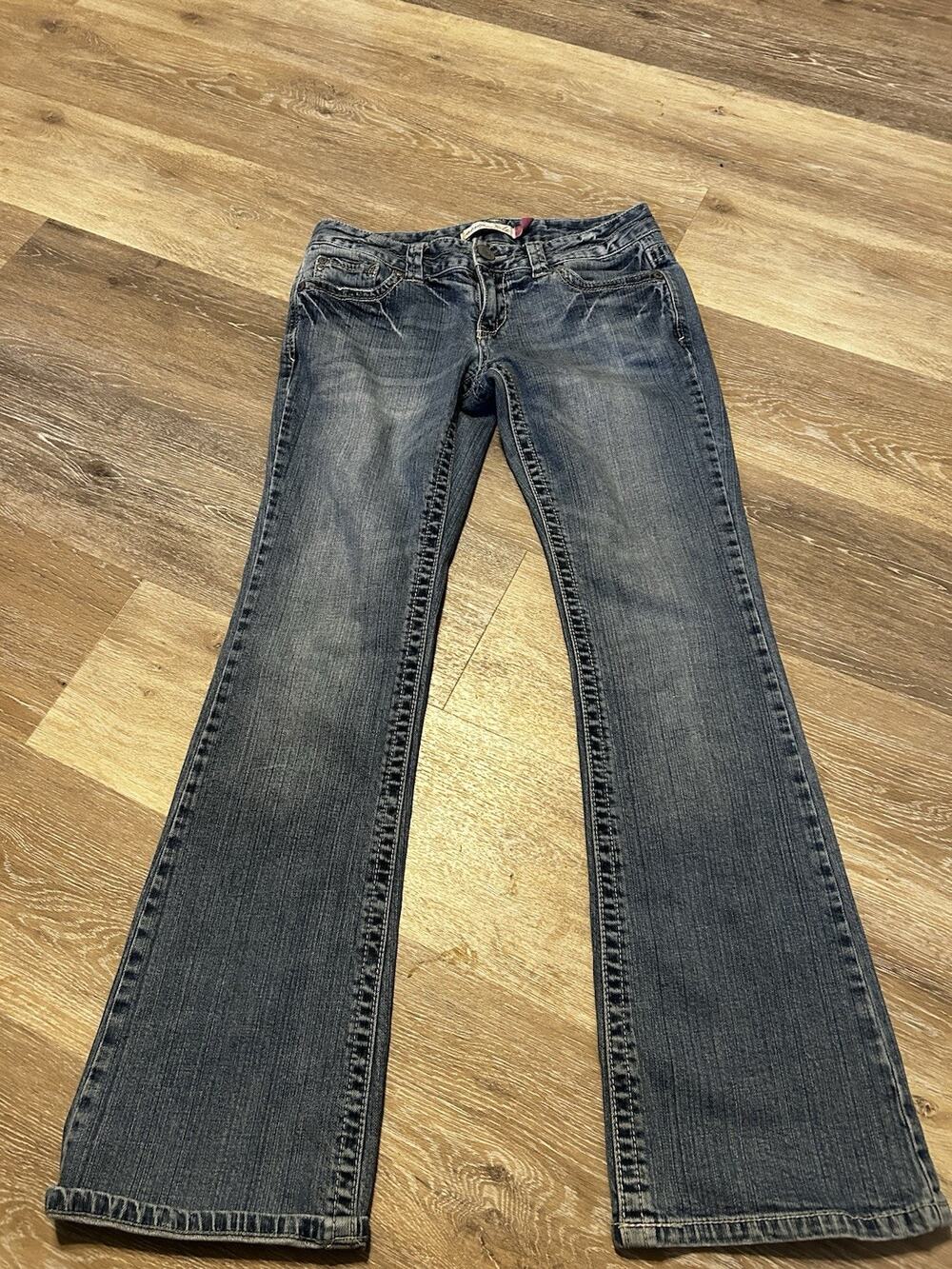 Aeropostale Hailey Skinny Flare Jeans Women's 1/2 Reg Denim Light Wash Y2k Faded